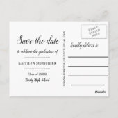 Rustic Kraft Paper Graduparty slaat de datum op Briefkaart (Achterkant)