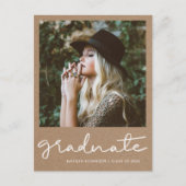 Rustic Kraft Paper Graduparty slaat de datum op Briefkaart (Voorkant)