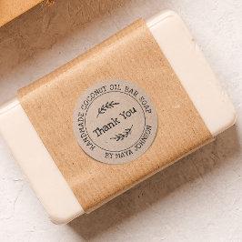 Rustic Kraft Paper Handgemaakt Hartelijk dank Ronde Sticker