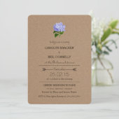 Rustic Kraft Paper Hydrangea Rehearsal Dinner Kaart (Staand voorkant)