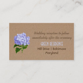 Rustic Kraft Paper Hydrangeas Floral Wedding Informatiekaartje