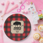 Rustic Kraft Paper Kijk Buffalo met Bison Papieren Bordje (Feest)