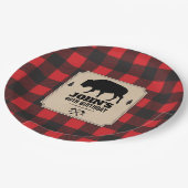 Rustic Kraft Paper Kijk Buffalo met Bison Papieren Bordje (Gekanteld)