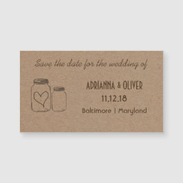 Rustic Kraft Paper Mason Jar Heart Wedding Insert