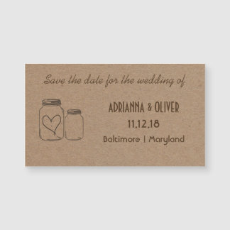 Rustic Kraft Paper Mason Jar Heart Wedding Insert