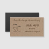 Rustic Kraft Paper Mason Jar Heart Wedding Insert (Voorkant / Achterkant)