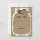 Rustic Kraft Paper Mason Jar Wedding RSVP (Voorkant)