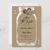 Rustic Kraft Paper Mason Jar Wedding Save The Date (Voorkant)