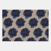 Rustic Kraft Paper Navy Blue Peonies (Voorkant 3)