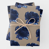 Rustic Kraft Paper Navy Blue Peonies (In situ)