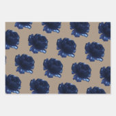 Rustic Kraft Paper Navy Blue Peonies (Voorkant)
