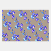 Rustic Kraft Paper Paarse Aqua Blue Flower Petals (Voorkant 2)