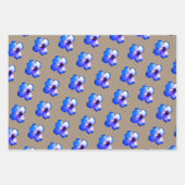 Rustic Kraft Paper Paarse Aqua Blue Flower Petals (Voorkant)