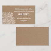 Rustic Kraft Paper Paisley Wedding Insert Informatiekaartje (Voorkant / Achterkant)
