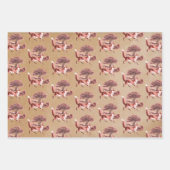 Rustic Kraft Paper Red Toile Deer Fox Hare Rabbit (Voorkant)