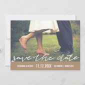 Rustic Kraft Paper Save the Date Typography Photo (Voorkant)