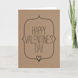 Rustic Kraft Paper Schattige Hart Happy Valentines Feestdagen Kaart
