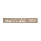 Rustic Kraft Paper Sla de datum op White Script (Individueel)