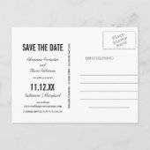 Rustic Kraft Paper Sla de datum Typografie Foto Aankondigingskaart (Achterkant)