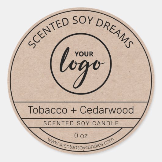 Rustic Kraft Paper Soy Candle Labels (Voorkant)