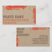 Rustic Kraft Paper  stijl Homemade Crafts Visitekaartje (Voorkant / Achterkant)