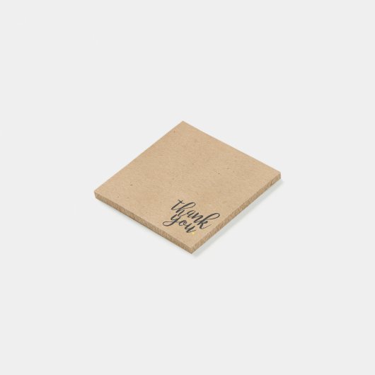 Rustic Kraft Paper Style Dank u Post-it® Notes (Schuin)