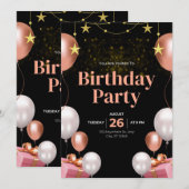 Rustic Kraft Paper Verjaardagsuitnodiging –  P Kaart (Voorkant / Achterkant)