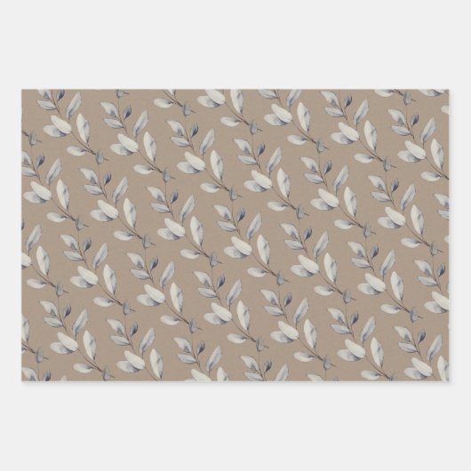 Rustic Kraft Paper Vervaagd Groene Eucalyptus Spri (Voorkant 3)