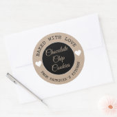 Rustic Kraft Paper vol met liefdeschocolade-koekje Ronde Sticker (Envelop)