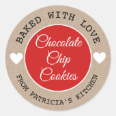 Rustic Kraft Paper vol met liefdeschocolade-koekje Ronde Sticker (Voorkant)