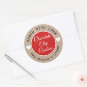 Rustic Kraft Paper vol met liefdeschocolade-koekje Ronde Sticker (Envelop)