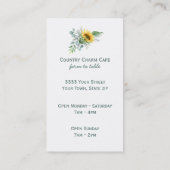 Rustic Kraft Paper Waterverf Sunflower Floral Visitekaartje (Achterkant)