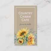 Rustic Kraft Paper Waterverf Sunflower Floral Visitekaartje (Voorkant)