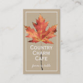 Rustic Kraft Paper Waterverf Sunflower Leaf Visitekaartje (Voorkant)