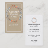 Rustic Kraft Paper Waterverf Wreater Visitekaartje (Voorkant / Achterkant)