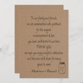 Rustic Kraft Paper Weddenschap Hartelijk dank Bedankkaart (Voorkant / Achterkant)