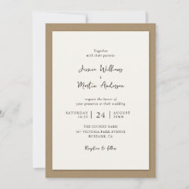 Rustic Kraft Paper Wedding Invitations Kaart
