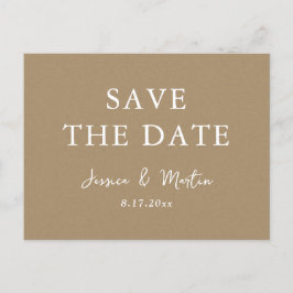 Rustic Kraft Paper Wedding Save the Date Aankondigingskaart