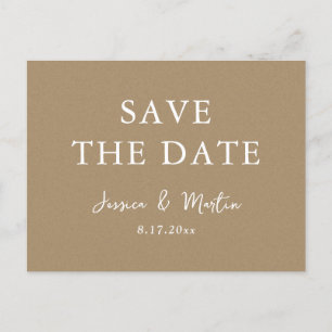 Rustic Kraft Paper Wedding Save the Date Aankondigingskaart