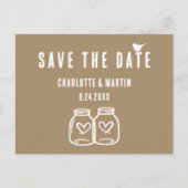 Rustic Kraft Paper Wedding Save the Date Briefkaar Aankondigingskaart (Voorkant)