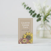 Rustic Kraft Paper Zonnebloem Bloemen Visitekaartj Visitekaartje (Staand voorkant)