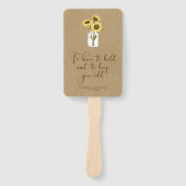 Rustic Kraft Paper - Zonnebloemen op Mason Jar Wed Handwaaier (Voorkant)