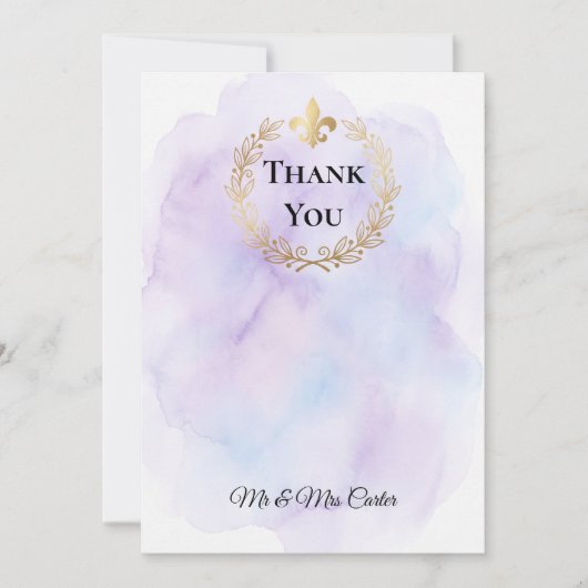 Rustic Kraft Papier Gouden Bloem Bruiloft Bedankt Kaart (Voorkant)