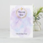 Rustic Kraft Papier Gouden Bloem Bruiloft Bedankt Kaart (Staand voorkant)