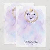 Rustic Kraft Papier Gouden Bloem Bruiloft Bedankt Kaart (Voorkant / Achterkant)