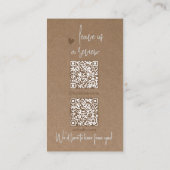 Rustic Kraft papier QR Code Visitekaartje (Achterkant)