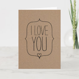 Rustic Kraft Papier Schattige Hart Valentijnsdag Feestdagen Kaart