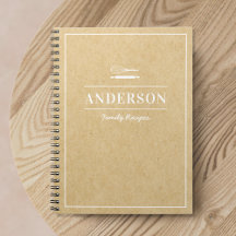 Rustic Kraft Personalized Family Recipe Book