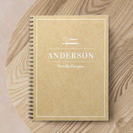 Rustic Kraft Personalized Family Recipe Book Notitieboek
