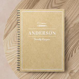 Rustic Kraft Personalized Family Recipe Book Notitieboek